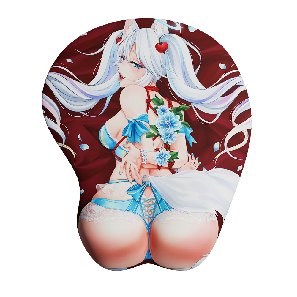 Kirsche 3D Ergonomic Mouse Pad – Blue Blossom Edition